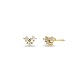 14k Diamond Trio V Studs