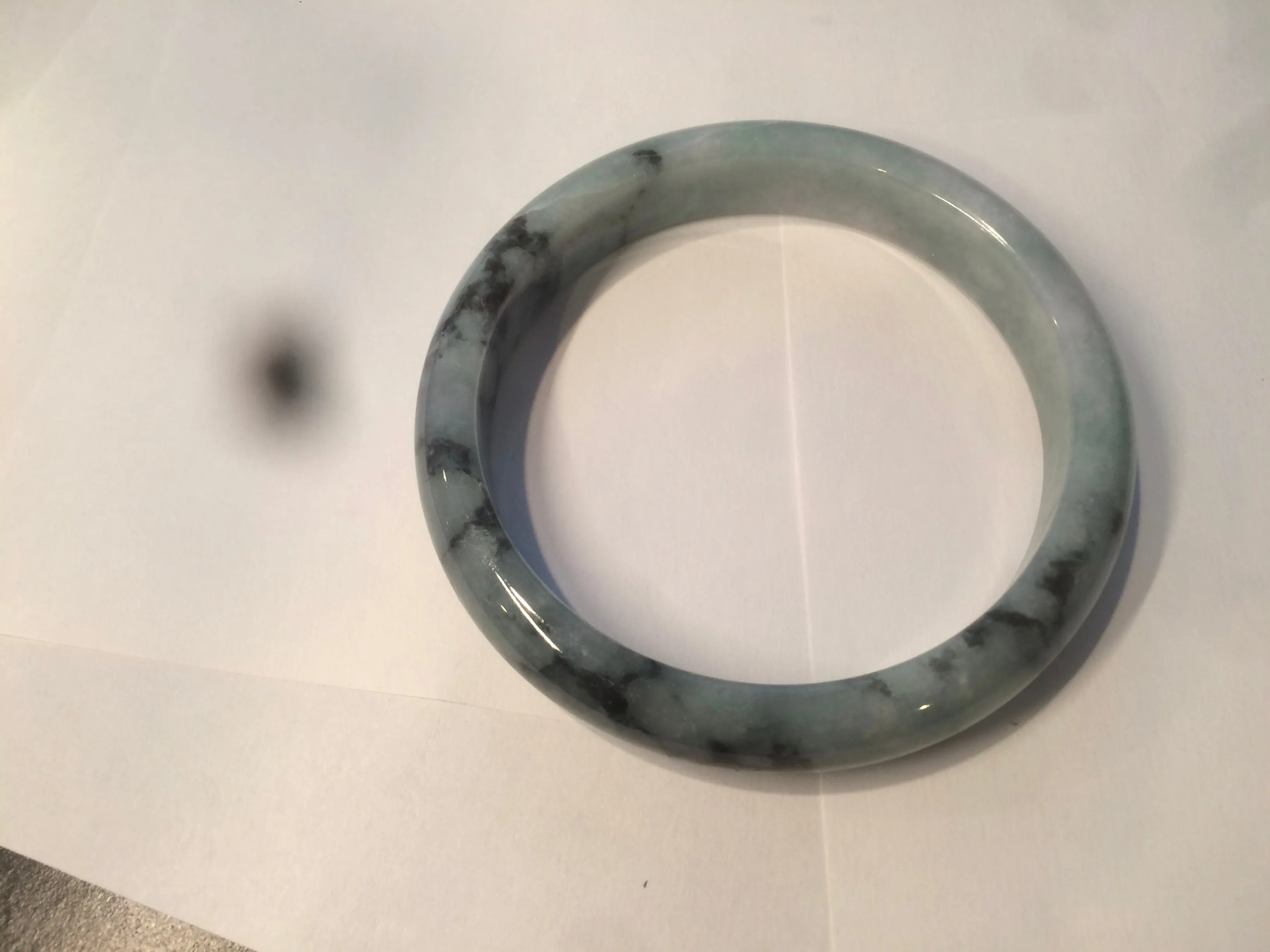 61.8 mm certified type A 100% Natural dark green Jadeite Jade bangle AR62-2255