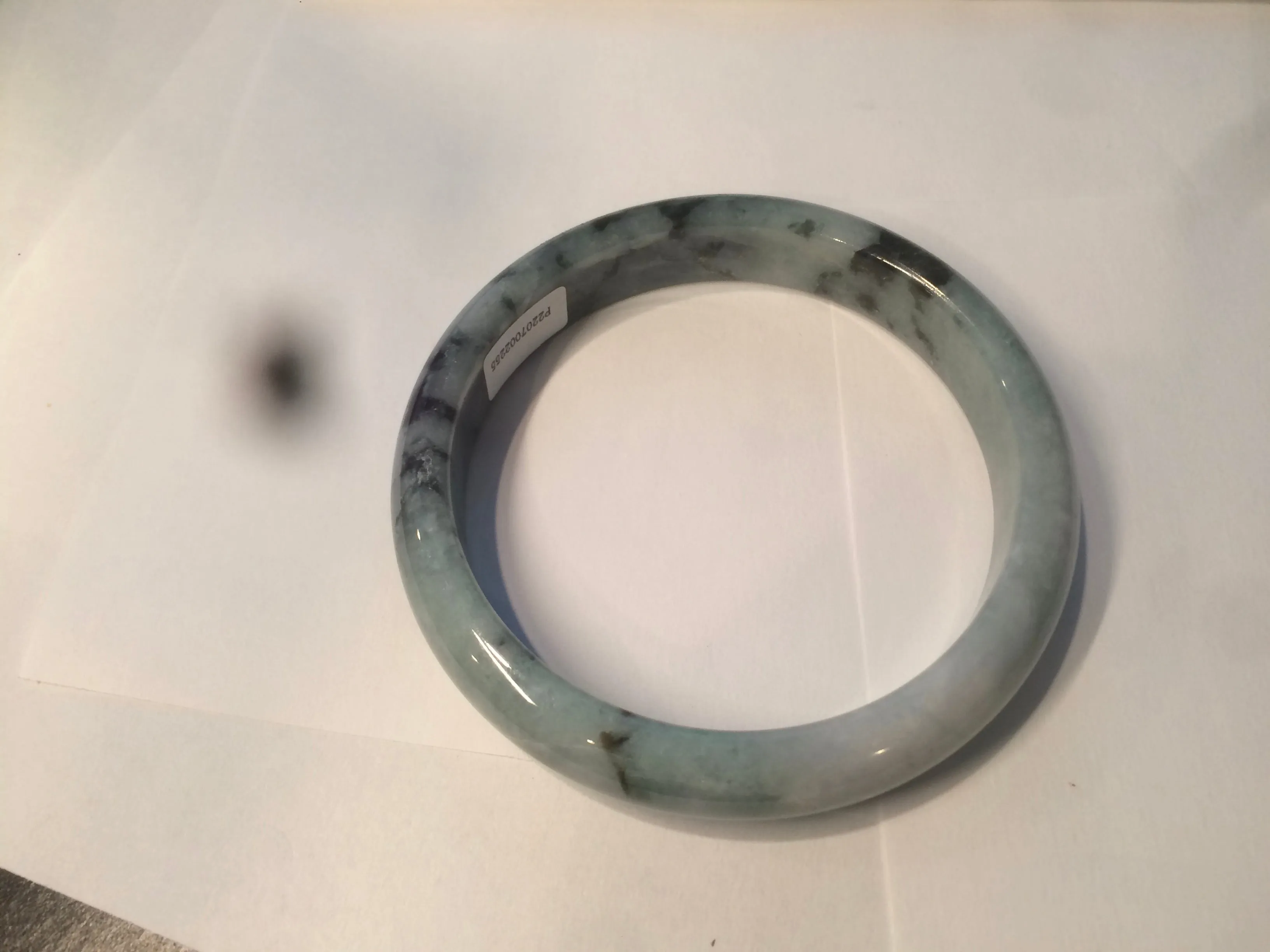 61.8 mm certified type A 100% Natural dark green Jadeite Jade bangle AR62-2255