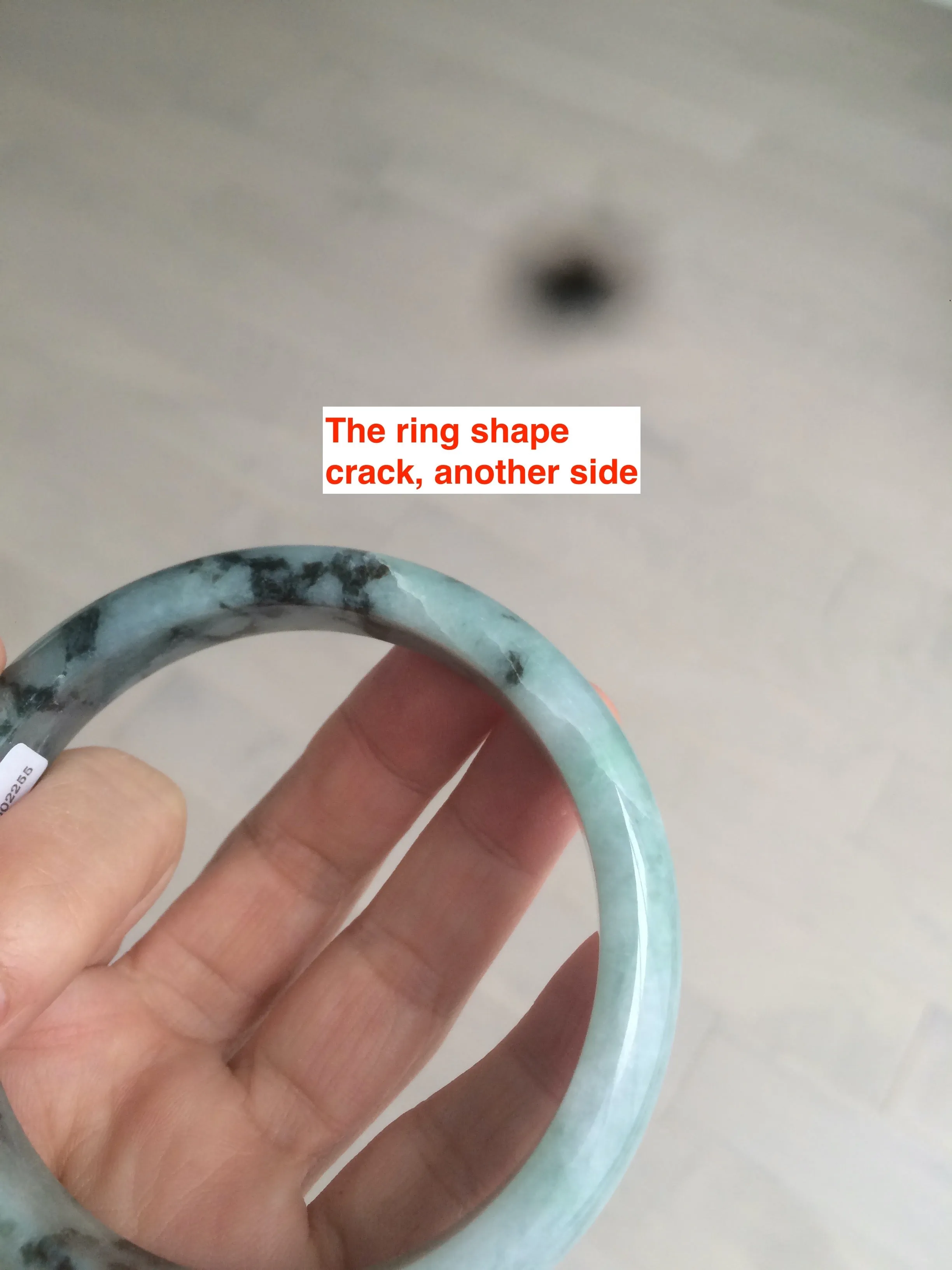 61.8 mm certified type A 100% Natural dark green Jadeite Jade bangle AR62-2255