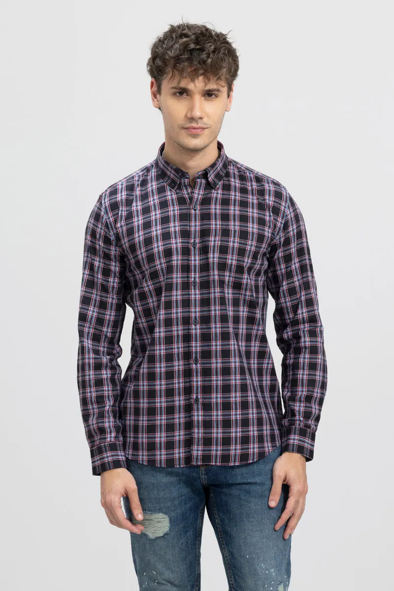 Alternate Square Check Black Shirt