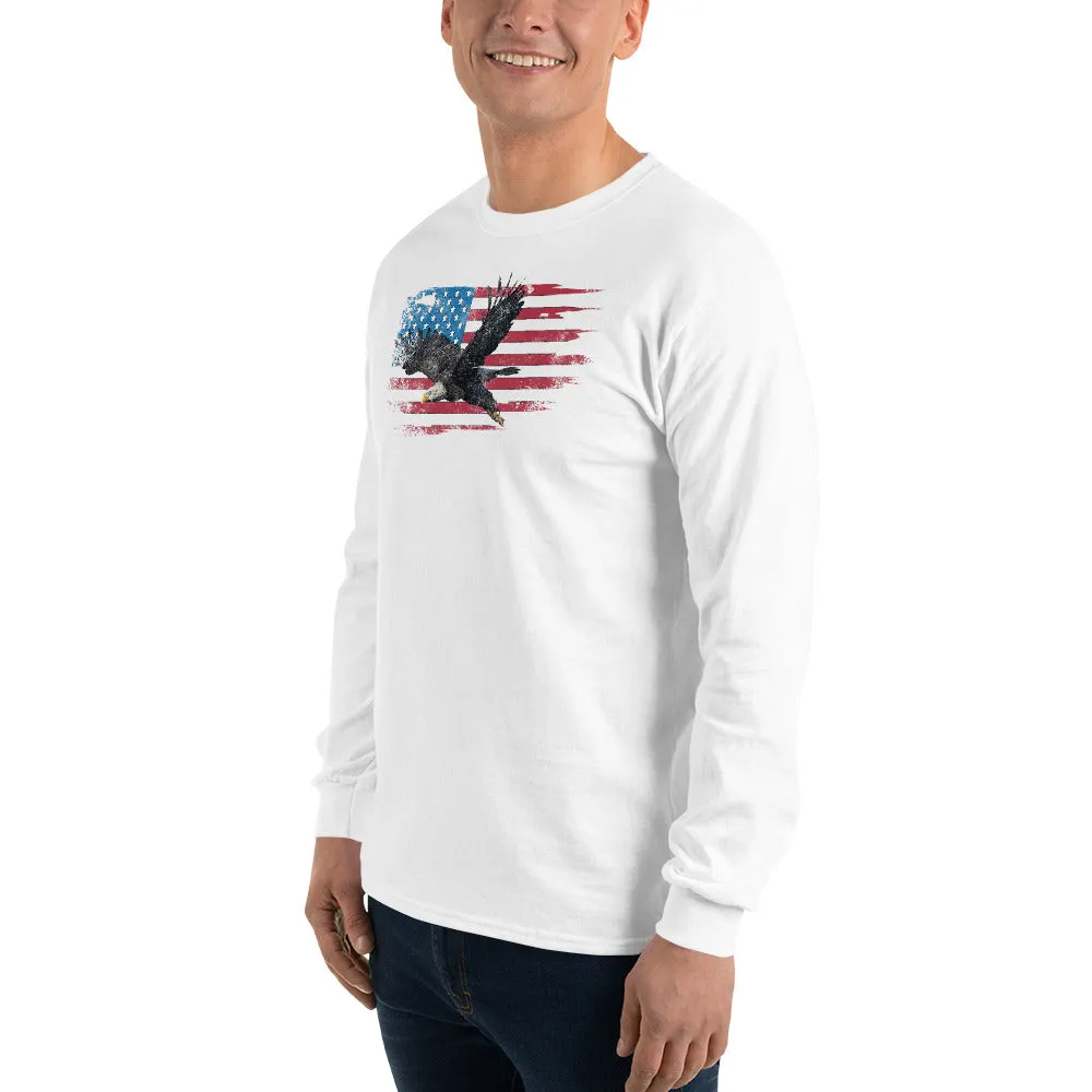 American Flag Bald Eagle Long Sleeve Shirt