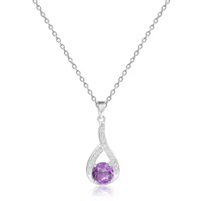 Amethyst Round Pendant Necklace