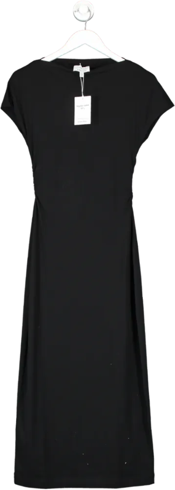 & Other Stories Black Organic Cotton Maxi Dress UK XS