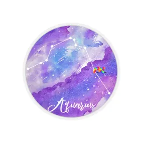 Aquarius Round Kiss-Cut Stickers