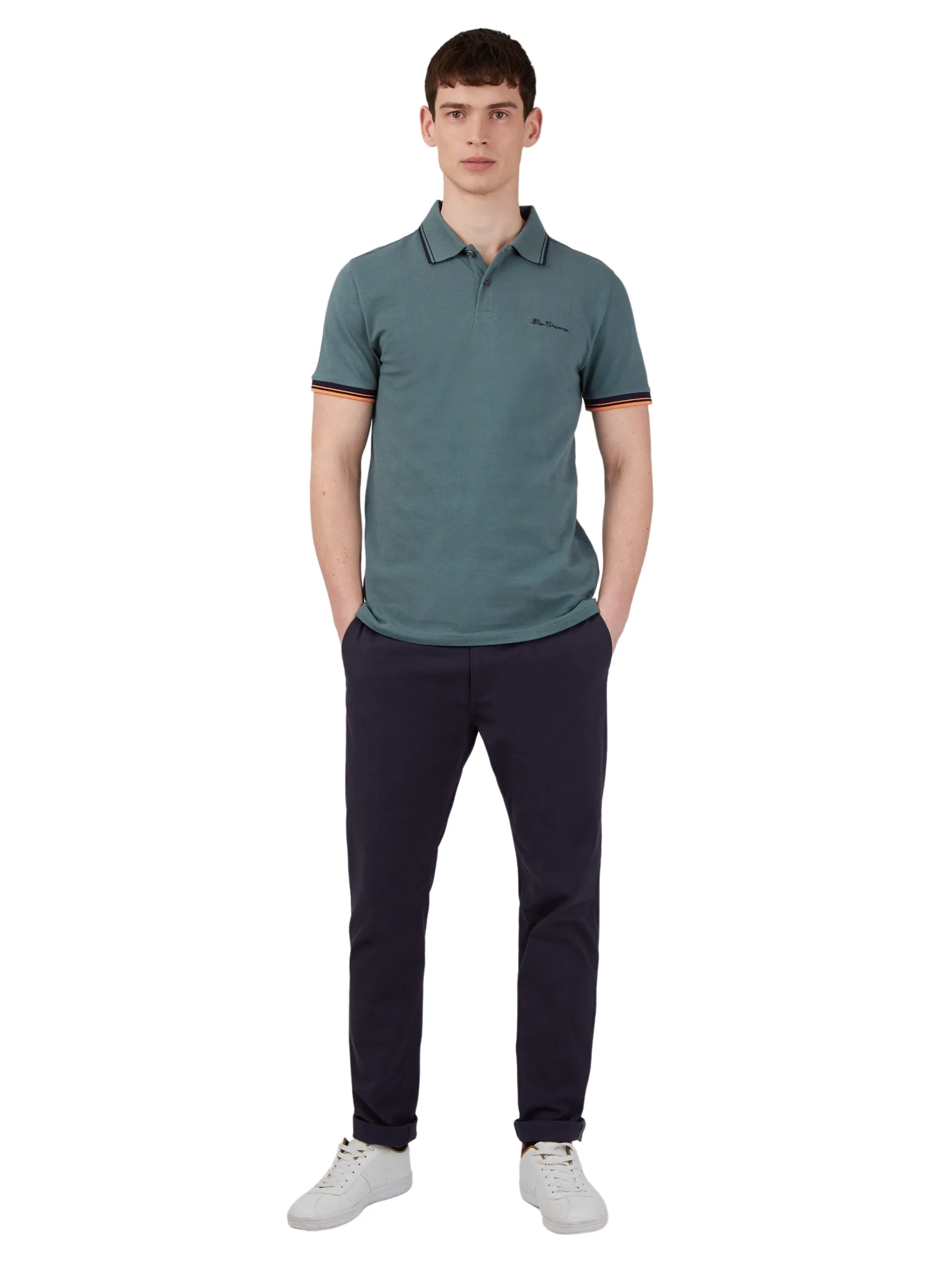 Ben Sherman Men's Signature Pique Polo T-Shirt, 100% Organic Cotton, Regular Fit