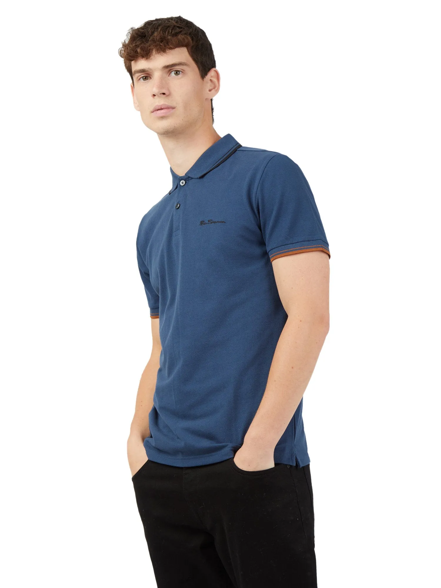 Ben Sherman Men's Signature Pique Polo T-Shirt, 100% Organic Cotton, Regular Fit