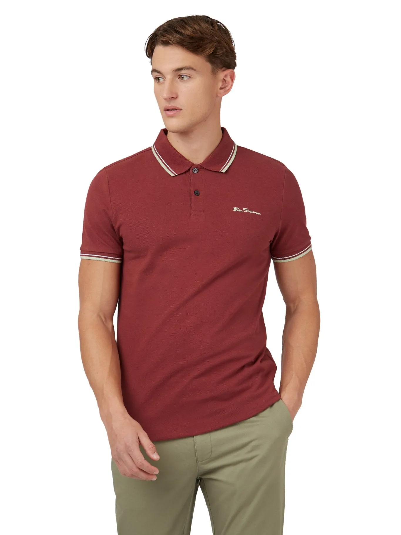 Ben Sherman Men's Signature Pique Polo T-Shirt, 100% Organic Cotton, Regular Fit