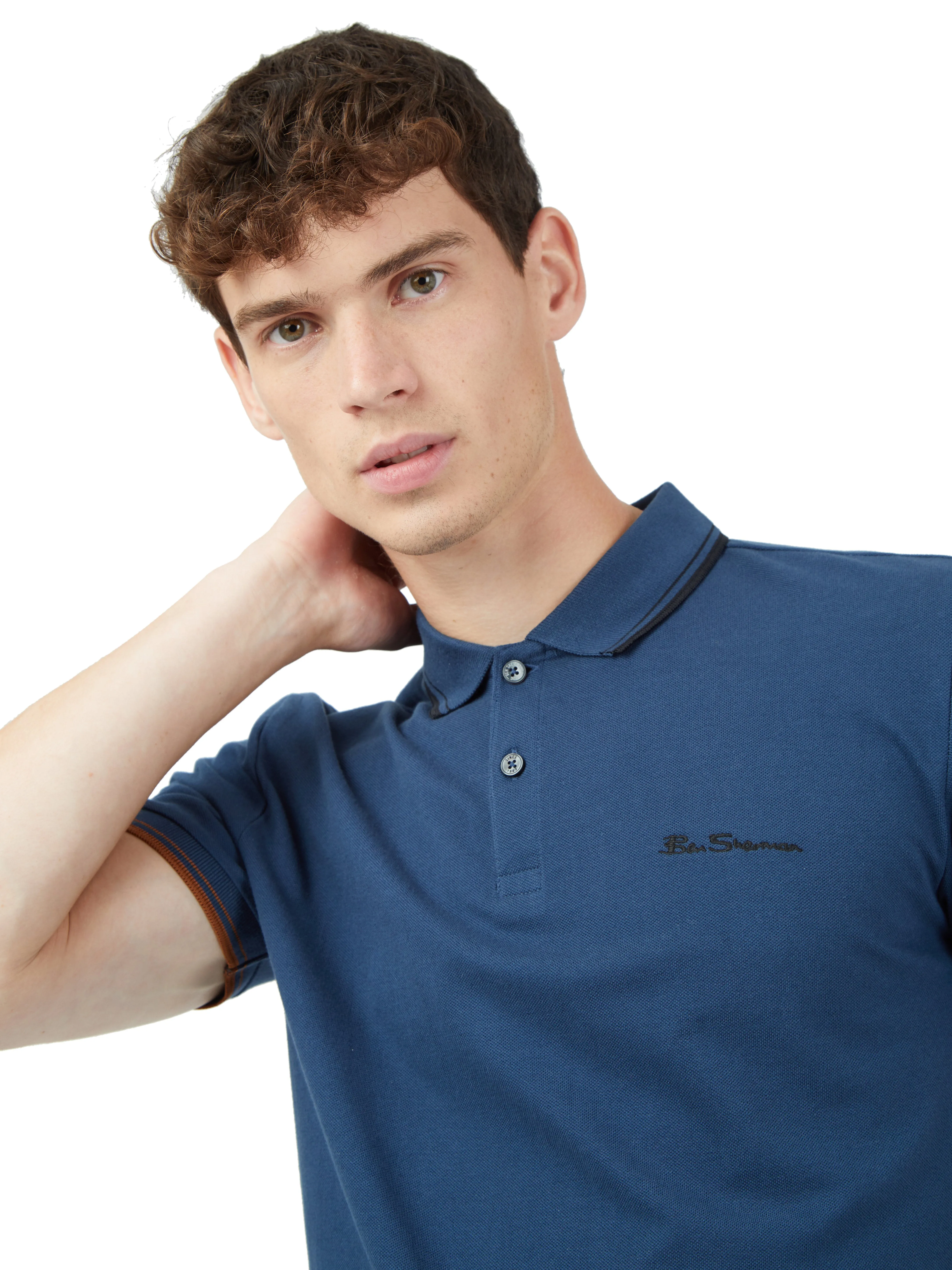 Ben Sherman Men's Signature Pique Polo T-Shirt, 100% Organic Cotton, Regular Fit