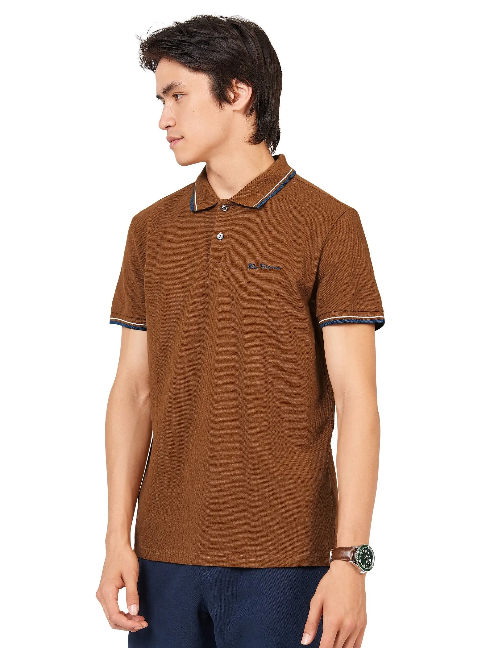 Ben Sherman Men's Signature Pique Polo T-Shirt, 100% Organic Cotton, Regular Fit