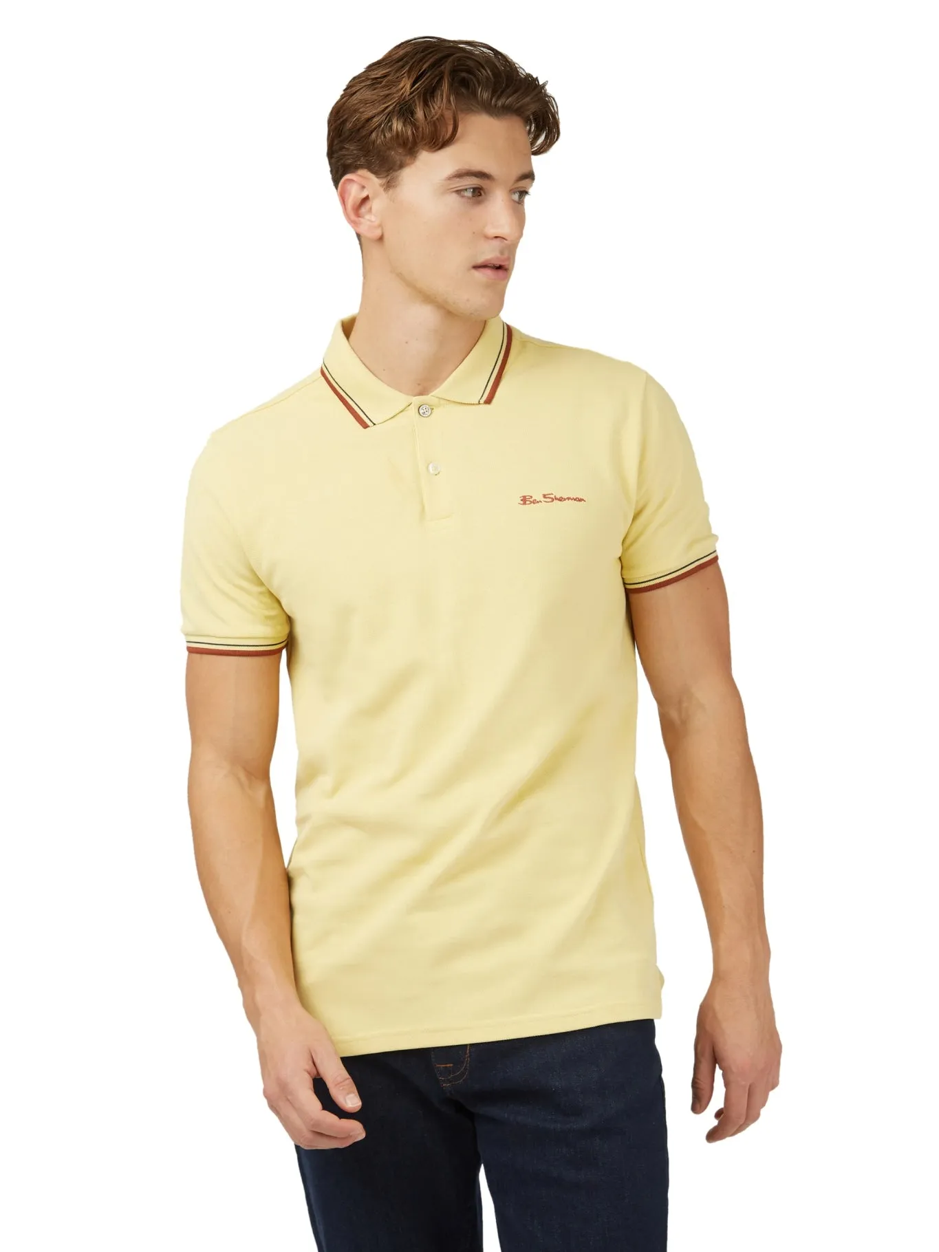 Ben Sherman Men's Signature Pique Polo T-Shirt, 100% Organic Cotton, Regular Fit