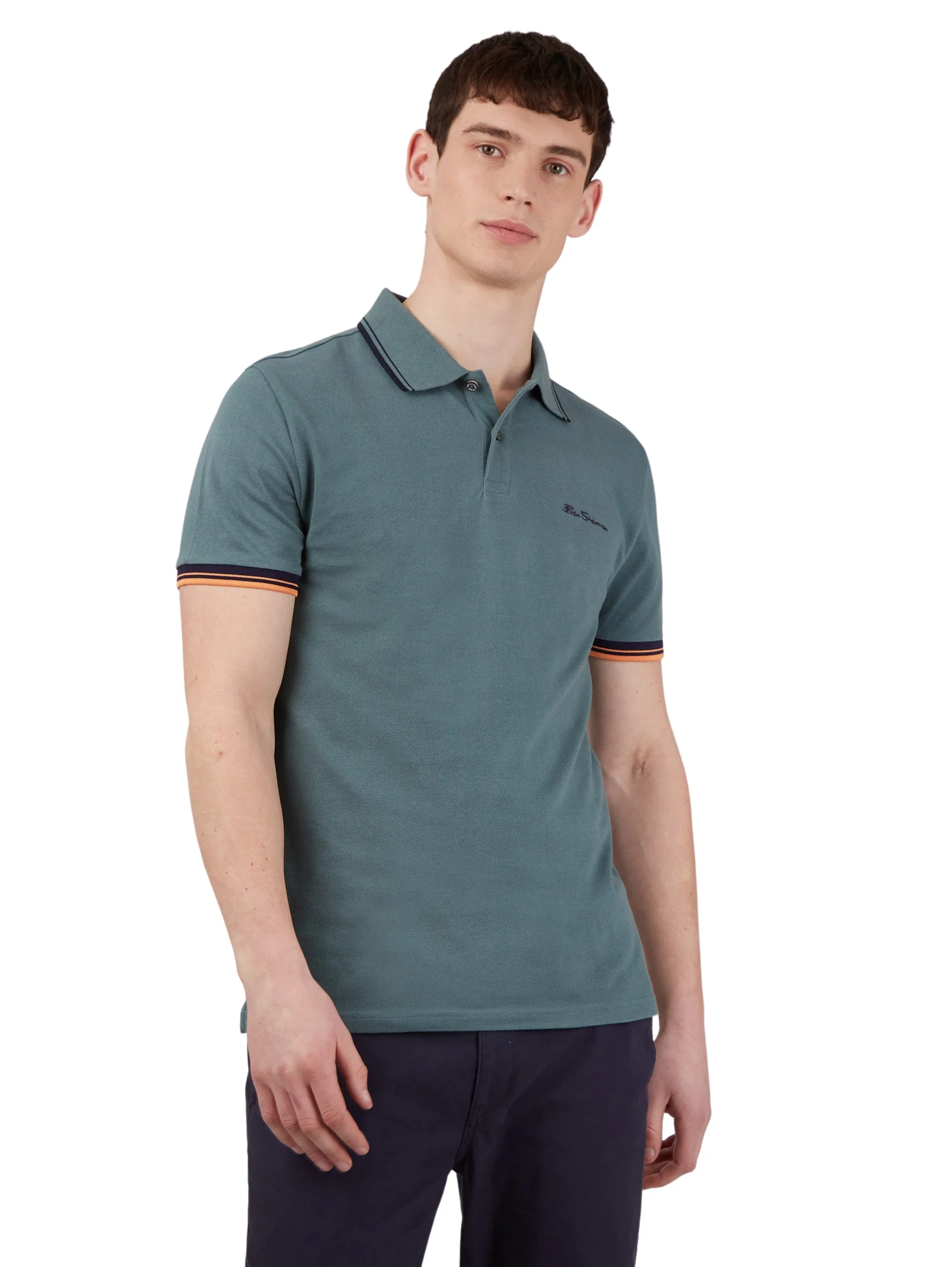 Ben Sherman Men's Signature Pique Polo T-Shirt, 100% Organic Cotton, Regular Fit