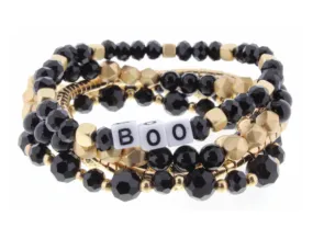 BOO BLACK & GOLD BEAD BRACELET