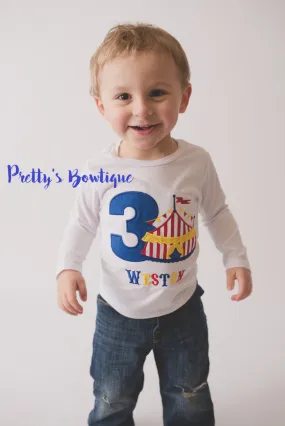 Boy Circus Under the big tent shirt.  Perfect for a trip to the circus or a Circus party shirt