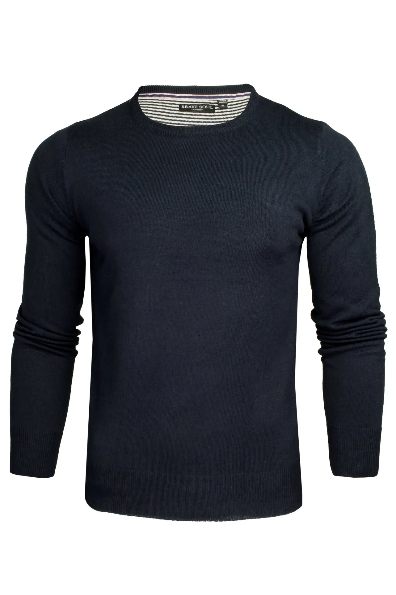 Brave Soul Men's Plain Crew Neck Jumper