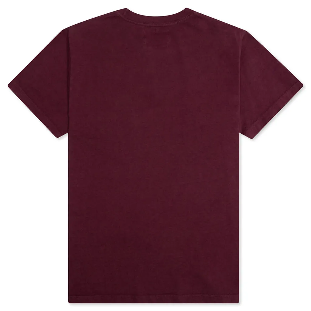 Fea-Tah Print Tee - Ox Blood Red