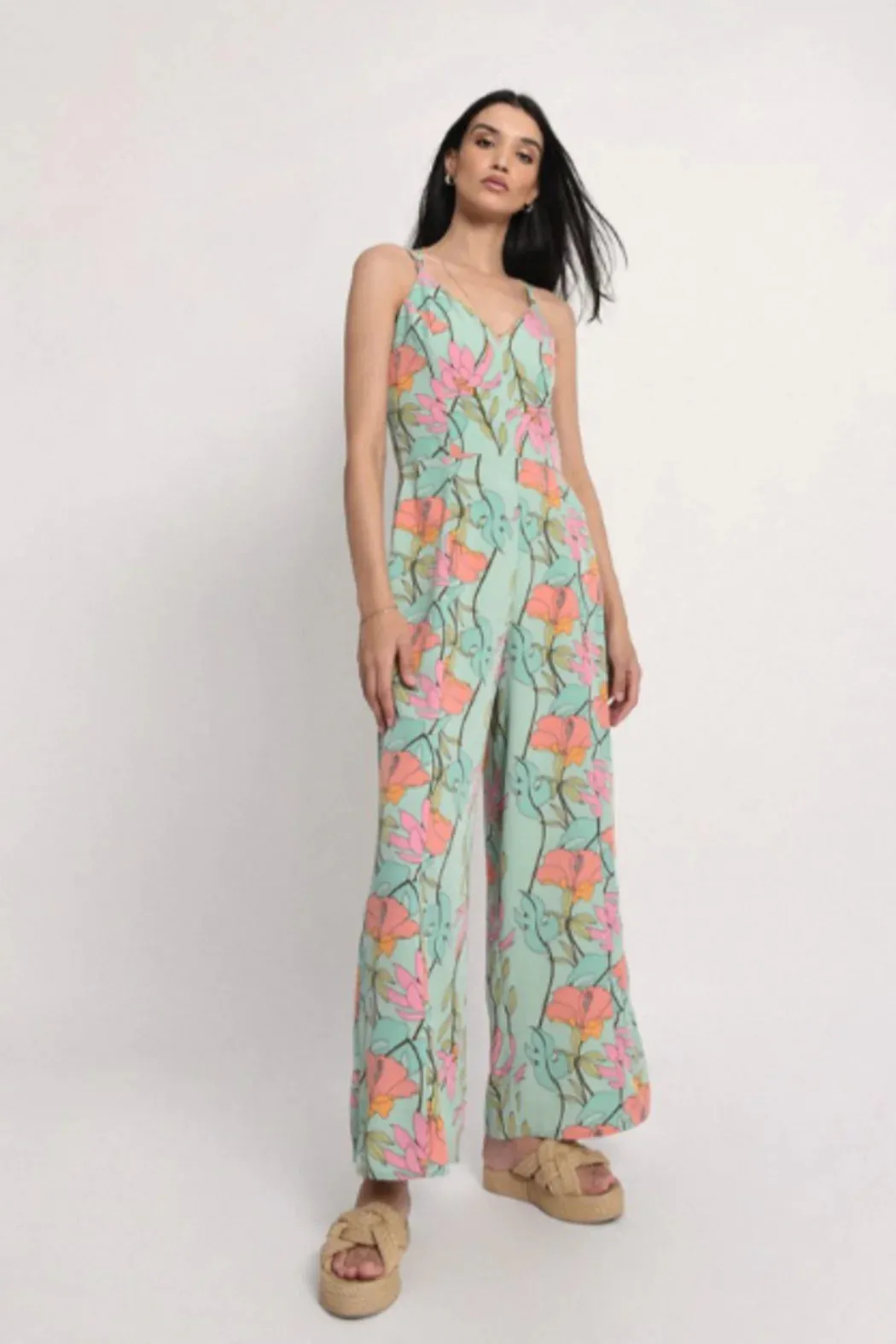 Floral Seafoam Knit Jumpsuit