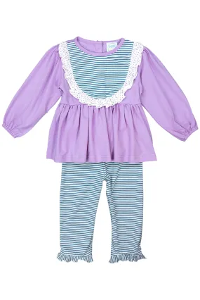 Girls Blue Stone/Lavender Pants Set