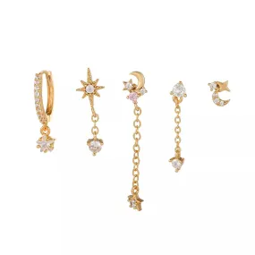 Golden Moon Earring Set