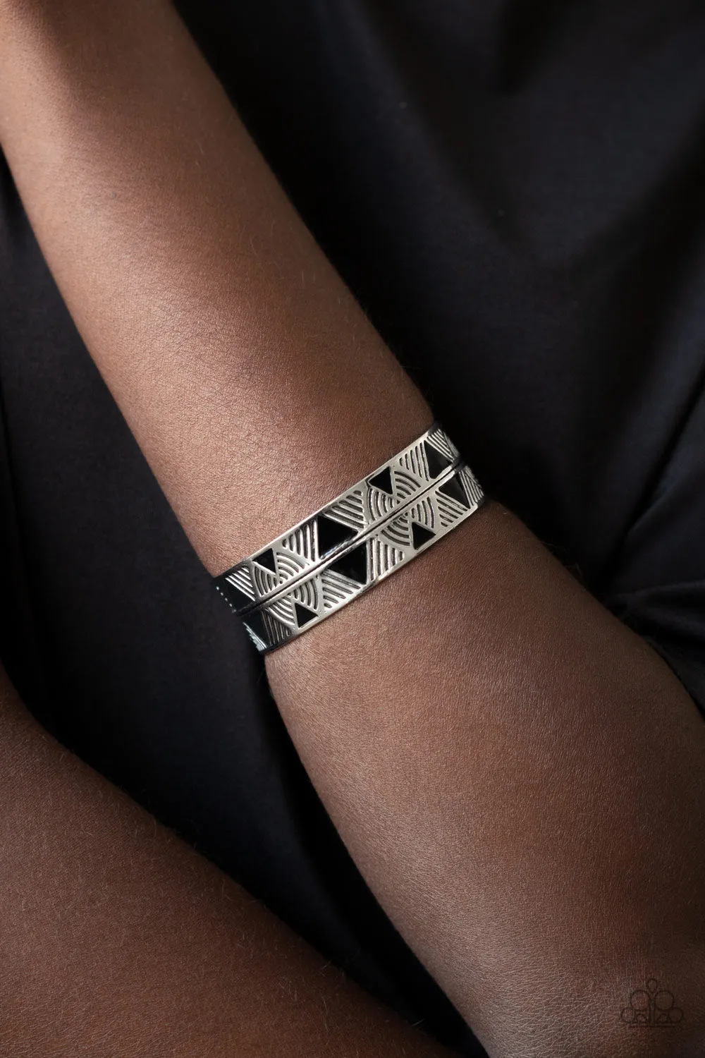 Hidden Glyphs Black-Bracelet