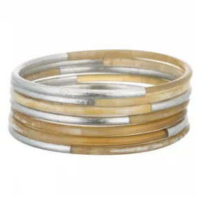 Horn Bangle Set With Lacquer