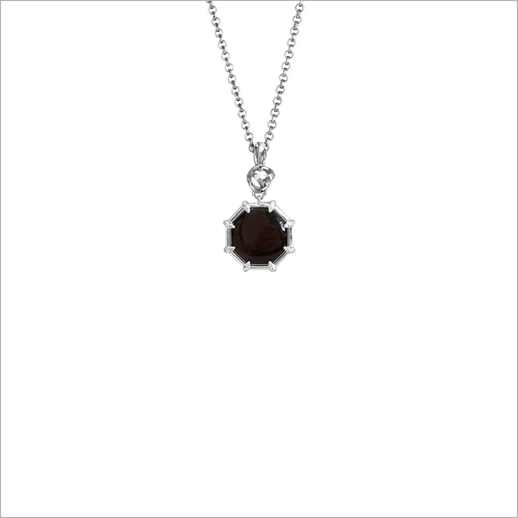 Icona Black Onyx & Diamond Small Sterling Silver Necklace