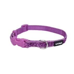 Li'l Pals Adjustable Dog Collar with Glitter Overlay, Purple, Petite Small