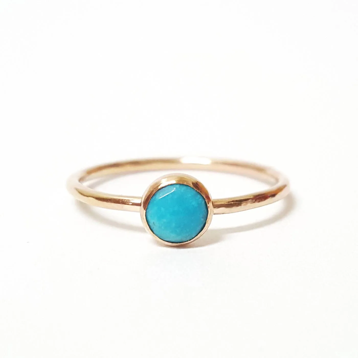 Medium Turquoise Stacking Ring in Gold