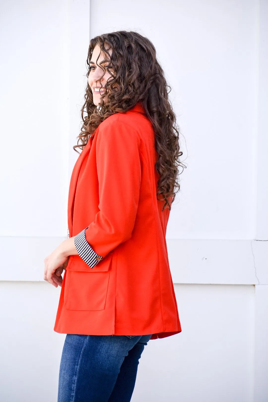 Melanie Tomato Red Blazer Jacket