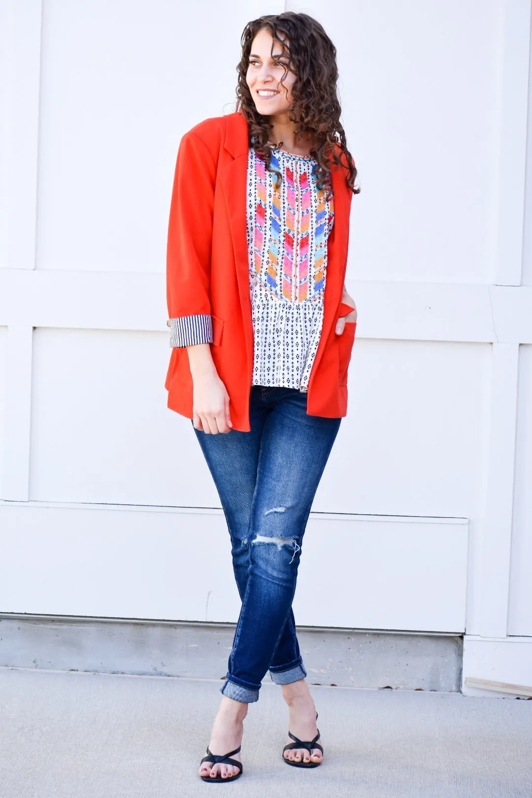 Melanie Tomato Red Blazer Jacket