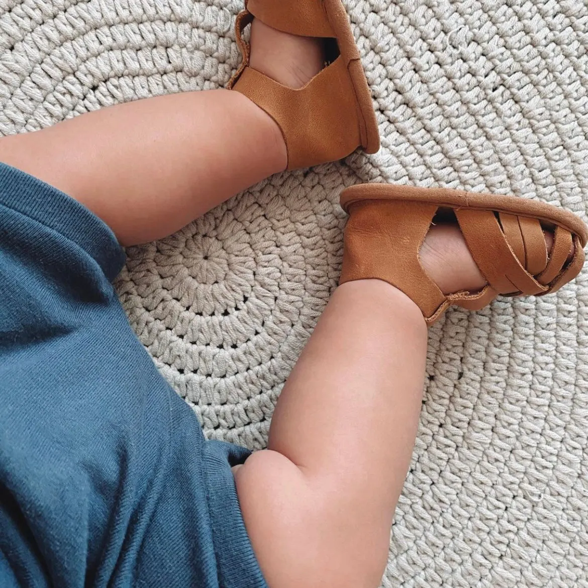 Nutmeg Wax Leather Baby Sandal