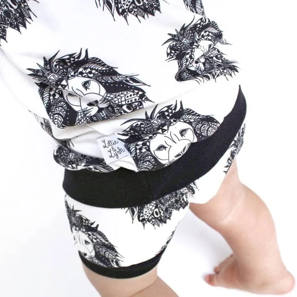 Organic Child & Baby Shorts | Aztec Lion Bummies