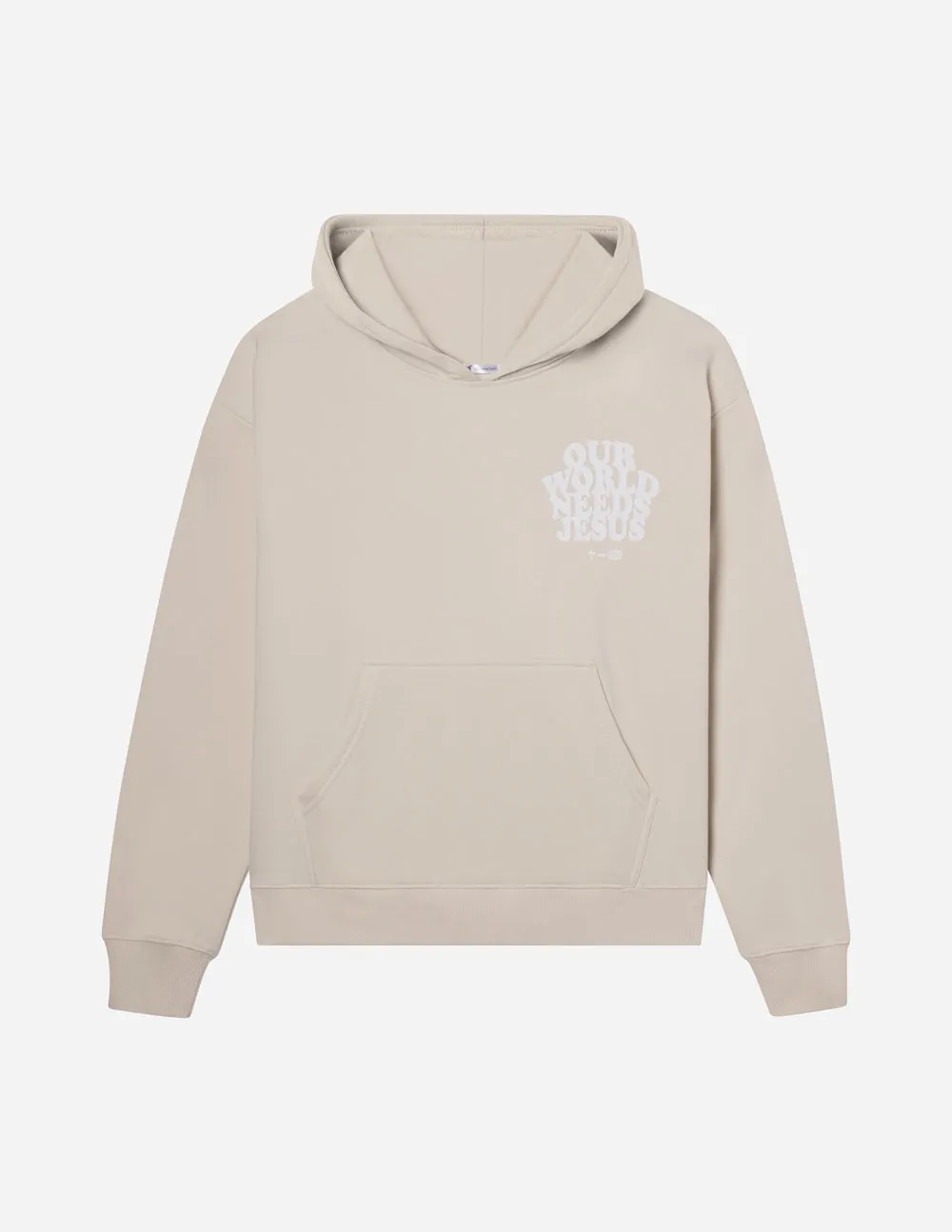 Our World Needs Jesus Beige Unisex Hoodie