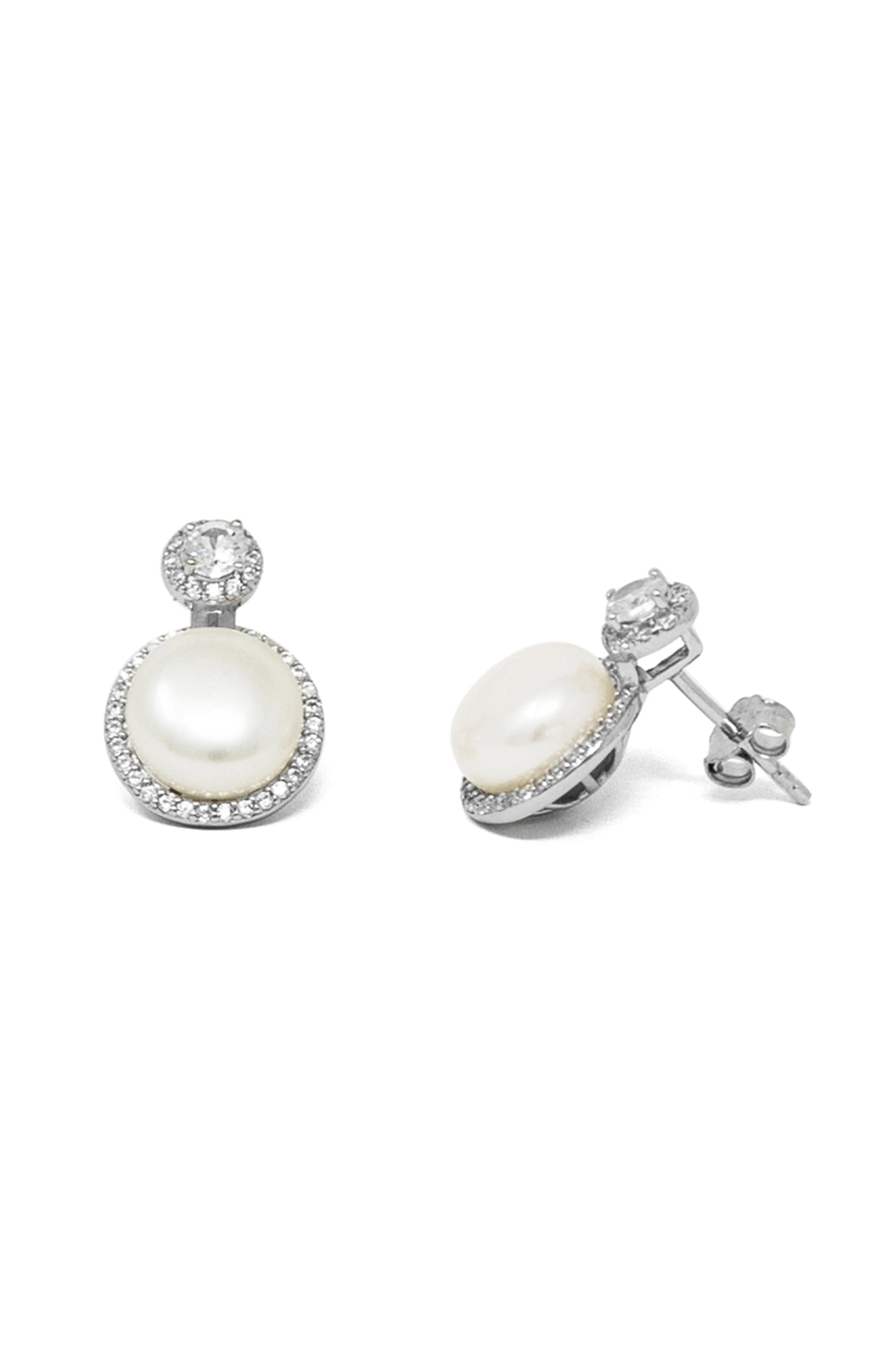 Pearl With A Bling Sterling Silver Pendant Set