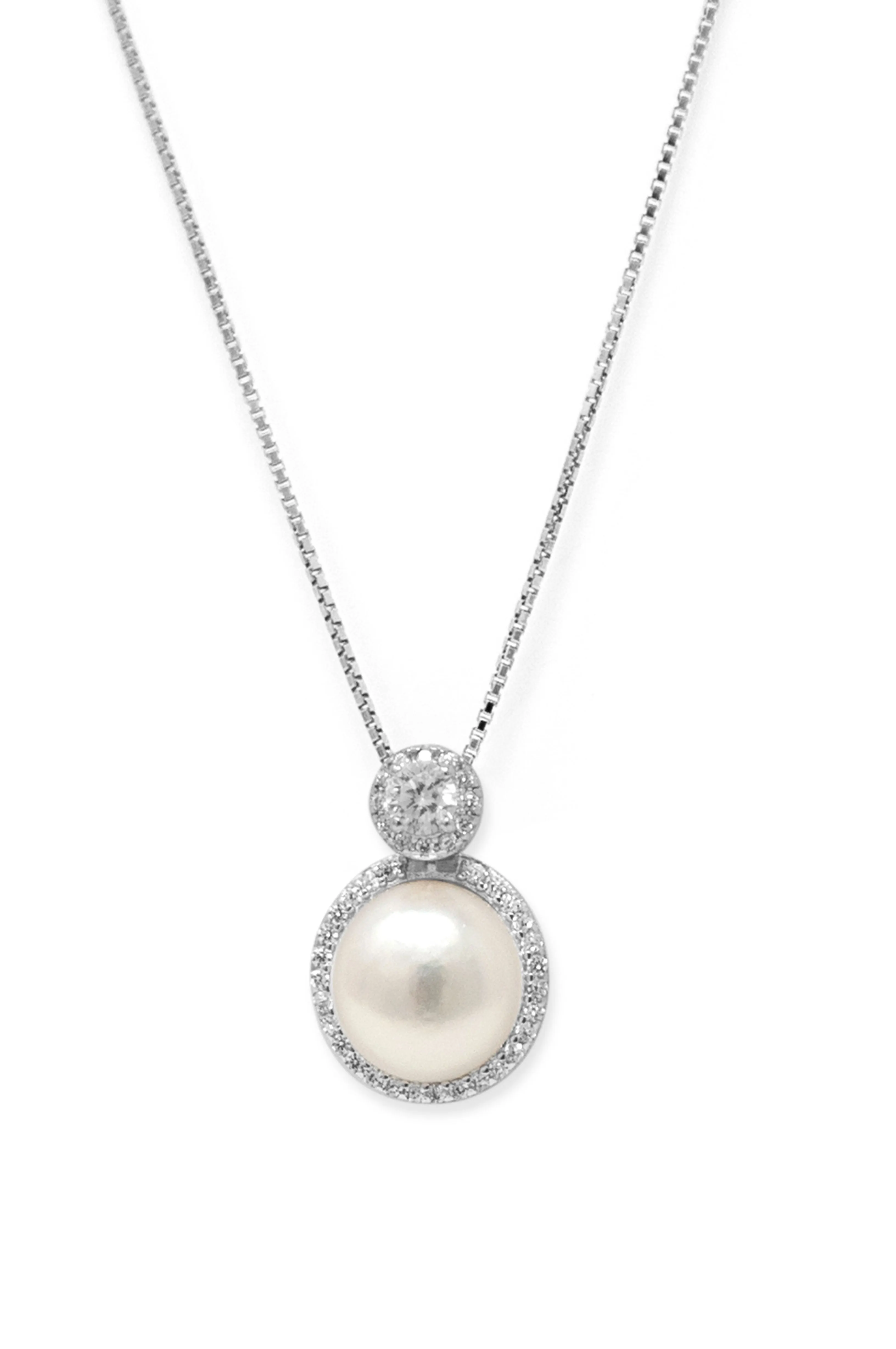 Pearl With A Bling Sterling Silver Pendant Set