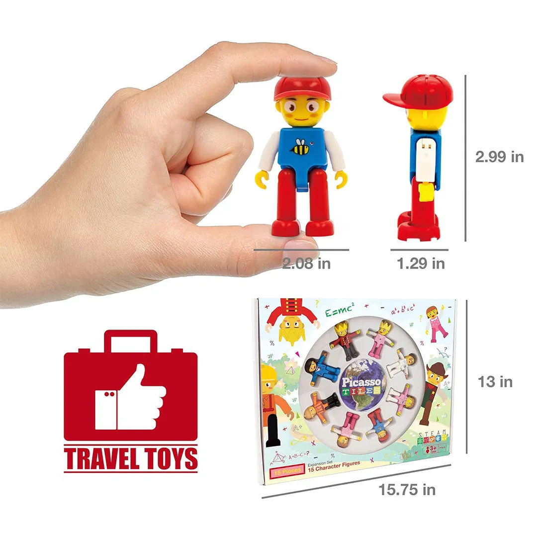 PicassoTiles 15pc Magnetic Character Figure Set