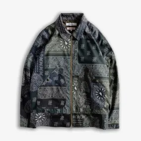 PRINTED PATCHWORK JACKET 'KHAKI'