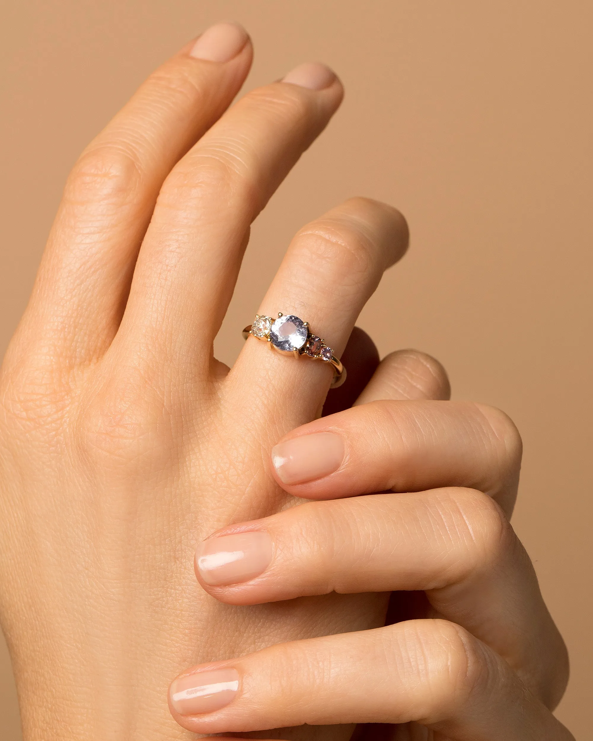 Ratnapura Spinel Line Cluster Ring