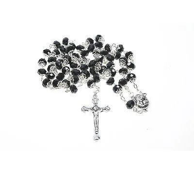 Rosaries & Cross In Black From The Holy Land Jerusalem