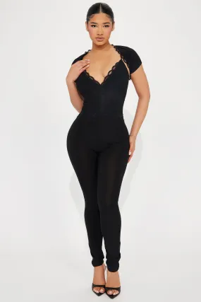 Slay The Night Jumpsuit Set - Black