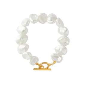 Statement Organic Pearl T-Bar Bracelet