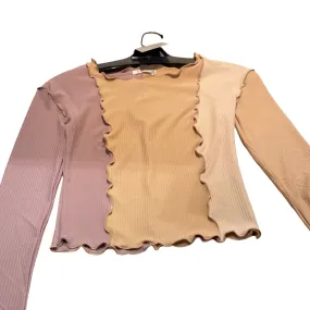 Storia Ruffle Detail Three Tone Long Sleeve - Purple/Neutral