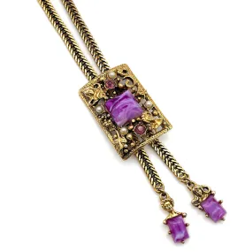 【USA輸入】ヴィンテージ SELRO パープルマーブル ネックレス/Vintage SELRO Purple Marble Necklace