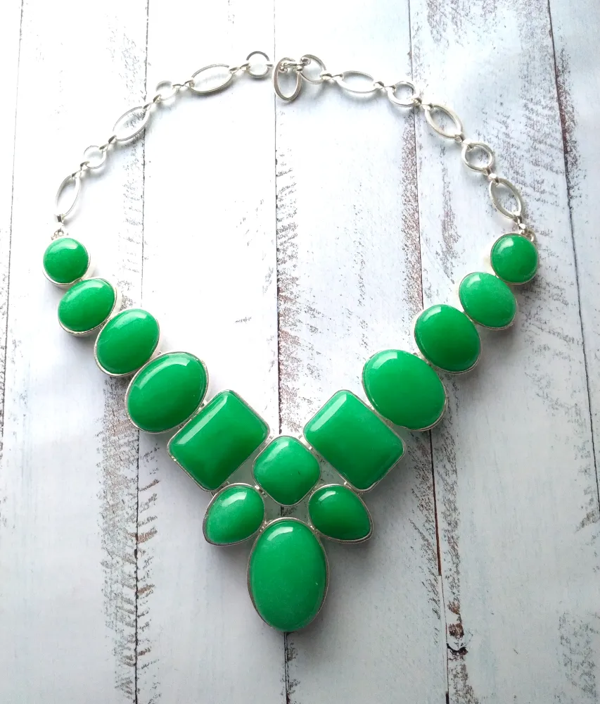 Verdant Green Statement Necklace